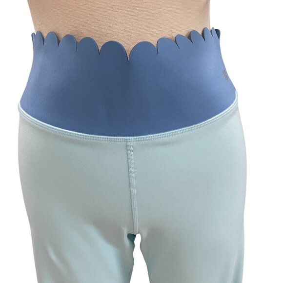 Eleven Pretty Power Legging Ice Blue Scallop Waist Athleisure Pants Size Large - Picture 5 of 10
